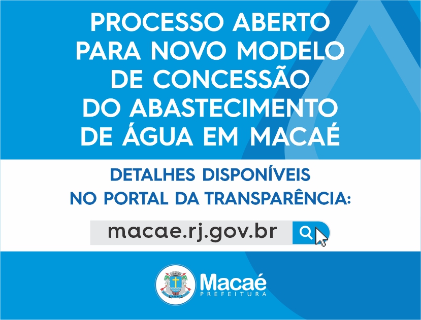 #pracegover #macaéacessível arte da prefeitura de Macaé com fundo azul e branco, letras brancas, logomarca, contendo as mesmas informações da matéria.