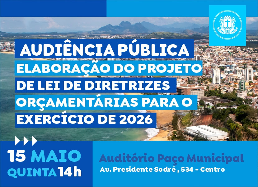 Audiência pública da Lei de Diretrizes Orçamentárias será no dia 15