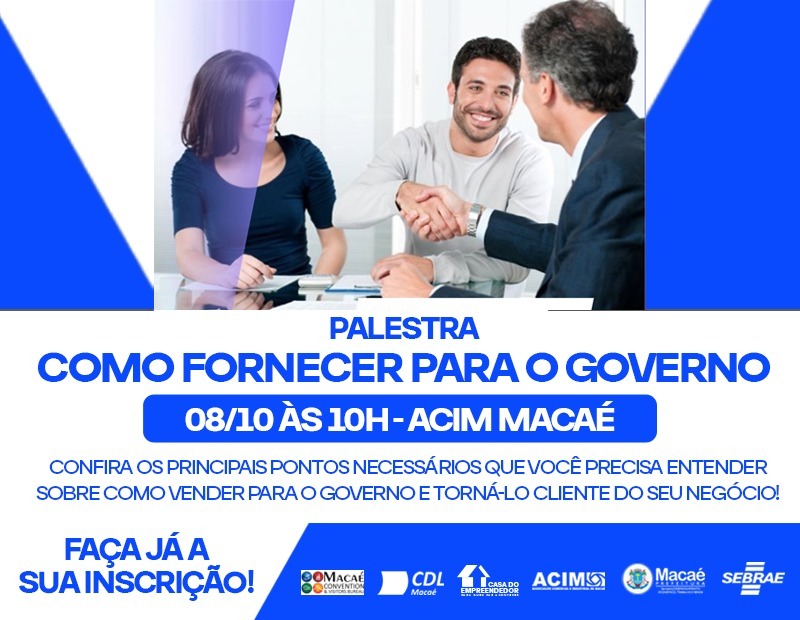 Palestra “Como fornecer para o Governo” acontece nesta quarta-feira
