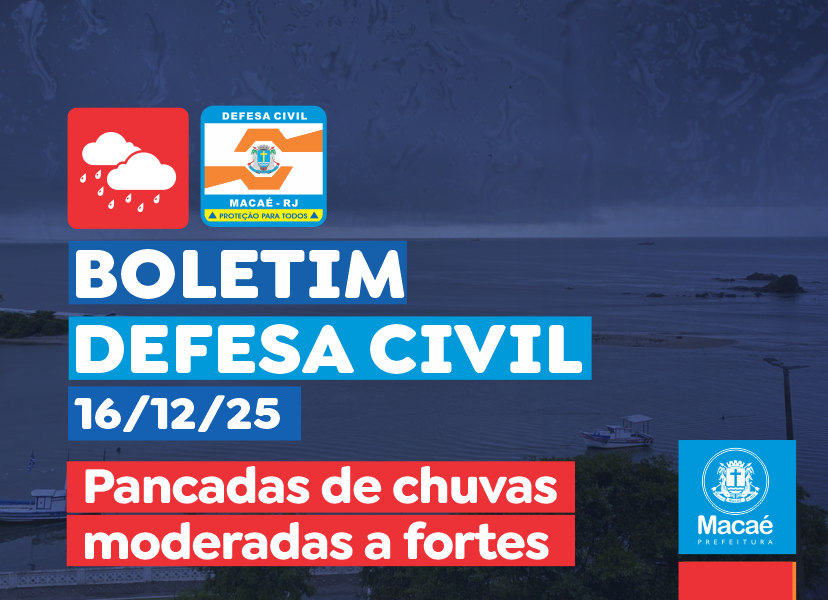 Defesa Civil divulga alerta vermelho com pancadas de chuva de moderada a forte