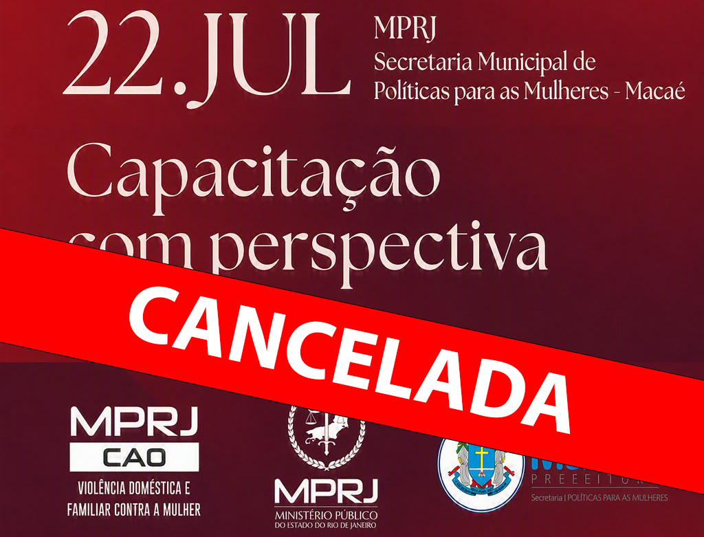 Capacitação em Perspectiva de Gênero do Ministério Público é cancelada nesta quarta